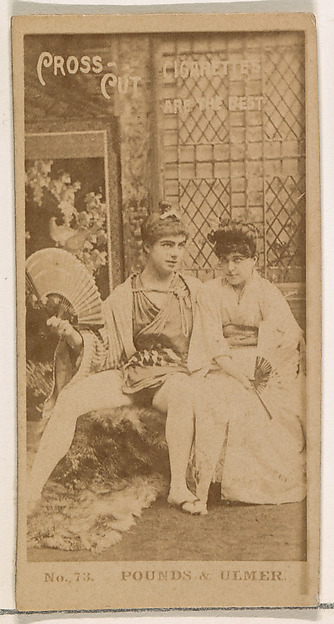 W. Duke, Sons & Co., Card Number 73, Pounds and Ulmer, from the Actors and Actresses series (N145-2) issued by Duke Sons & Co. to promote Cross Cut Cigarettes