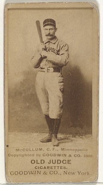 Goodwin & Company, Thomas McCallum, Center Field, Minneapolis, from the Old Judge series (N172) for Old Judge Cigarettes
