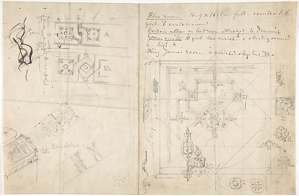 Anonymous, British, 19th century, Paneled Ceiling Design