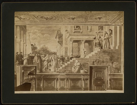 Tizian, Gallerie dell’Accademia (Accademia), Venedig Gemälde: Ansicht, Gemälde »Mariä Tempelgang« von Tizian