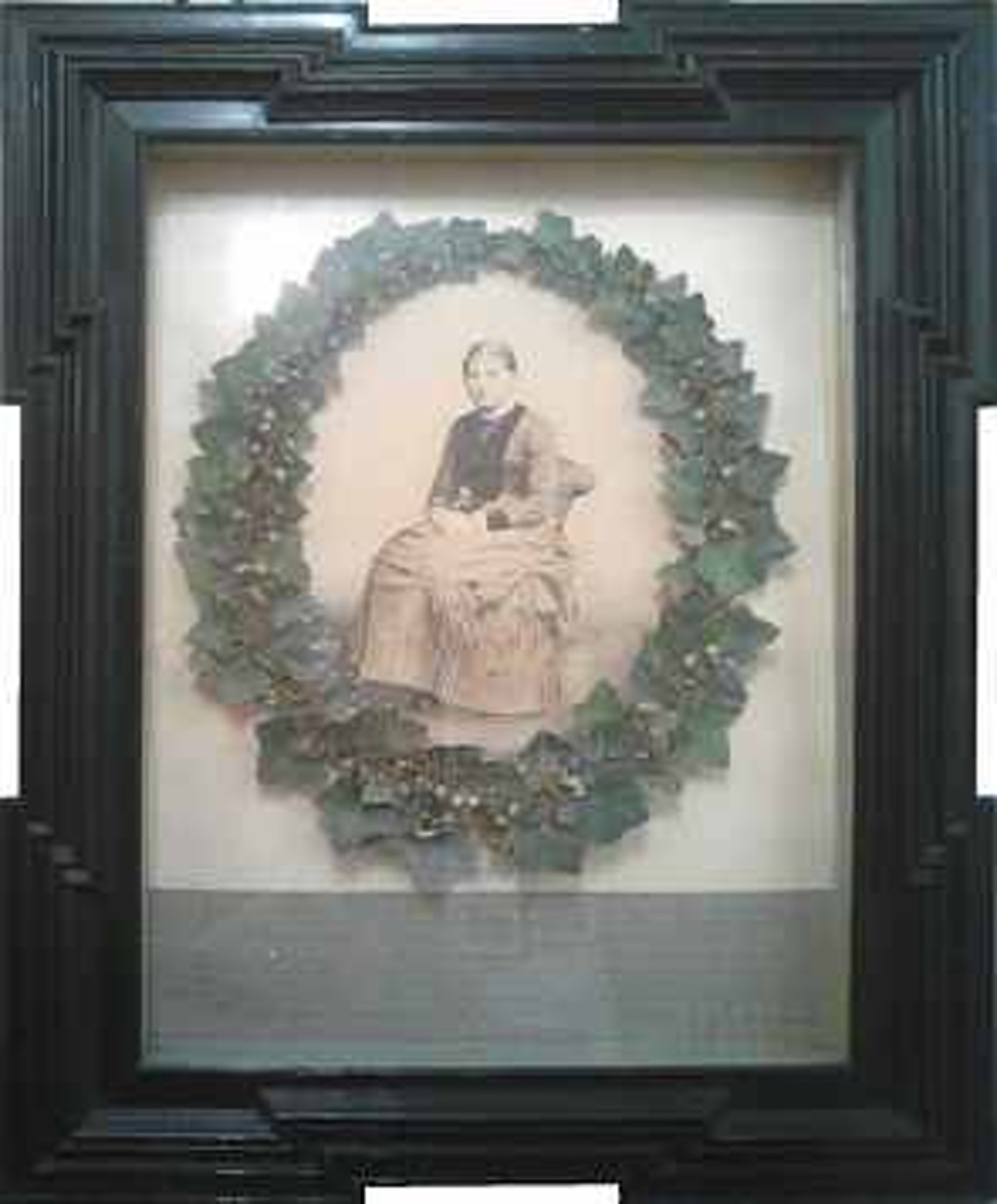 Unknown artist, Erinnerungsbild im Holzkasten "Unseren lieben Tina" Giesen