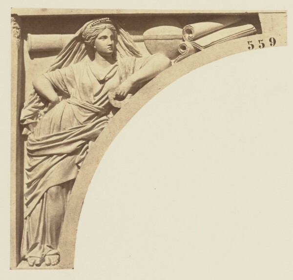 Édouard Baldus, ["La Science moderne", Sculpture by Emile Knecht, Decoration of the Louvre, Paris]