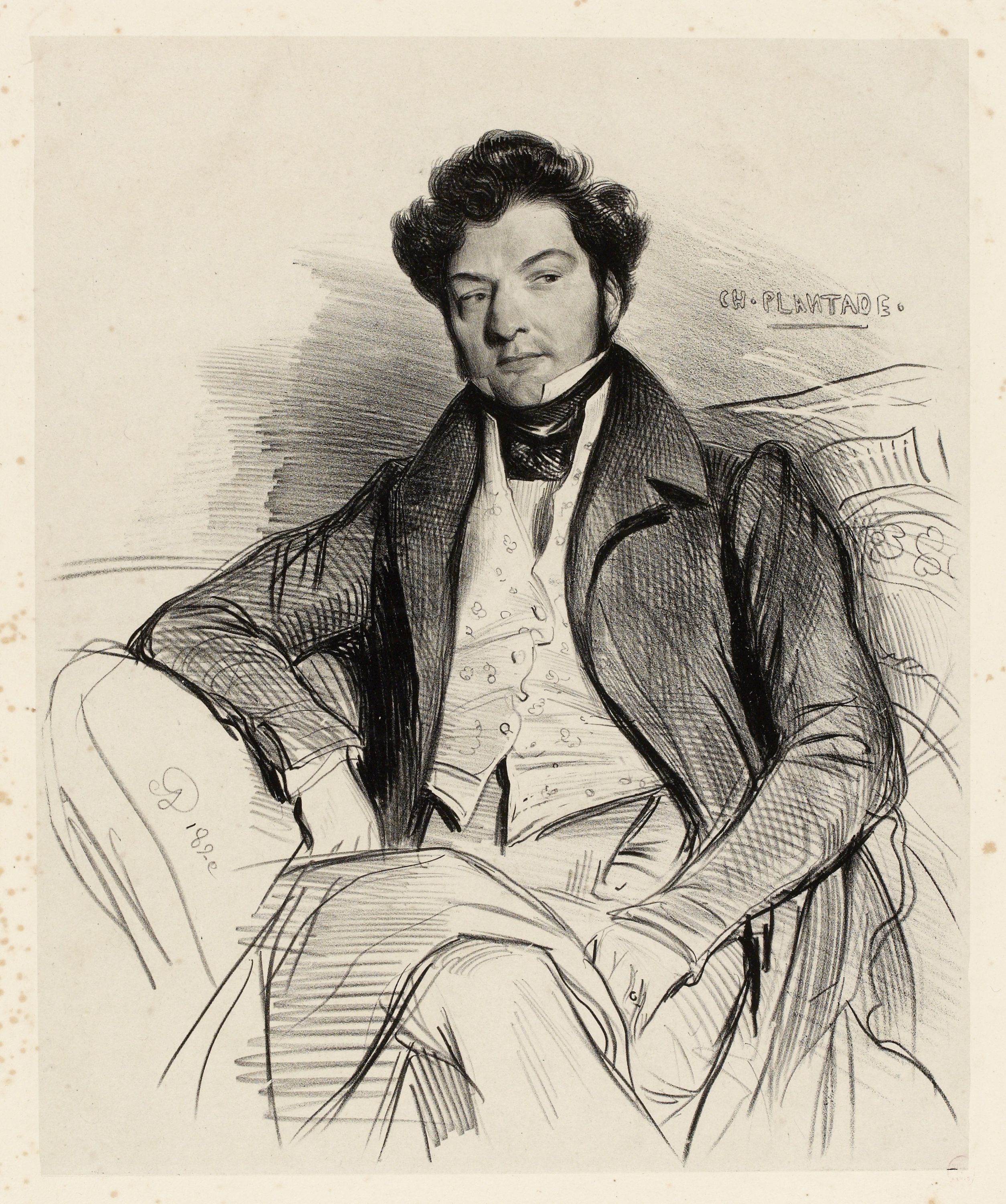Achille Devéria, Portrait de Charles Plantade