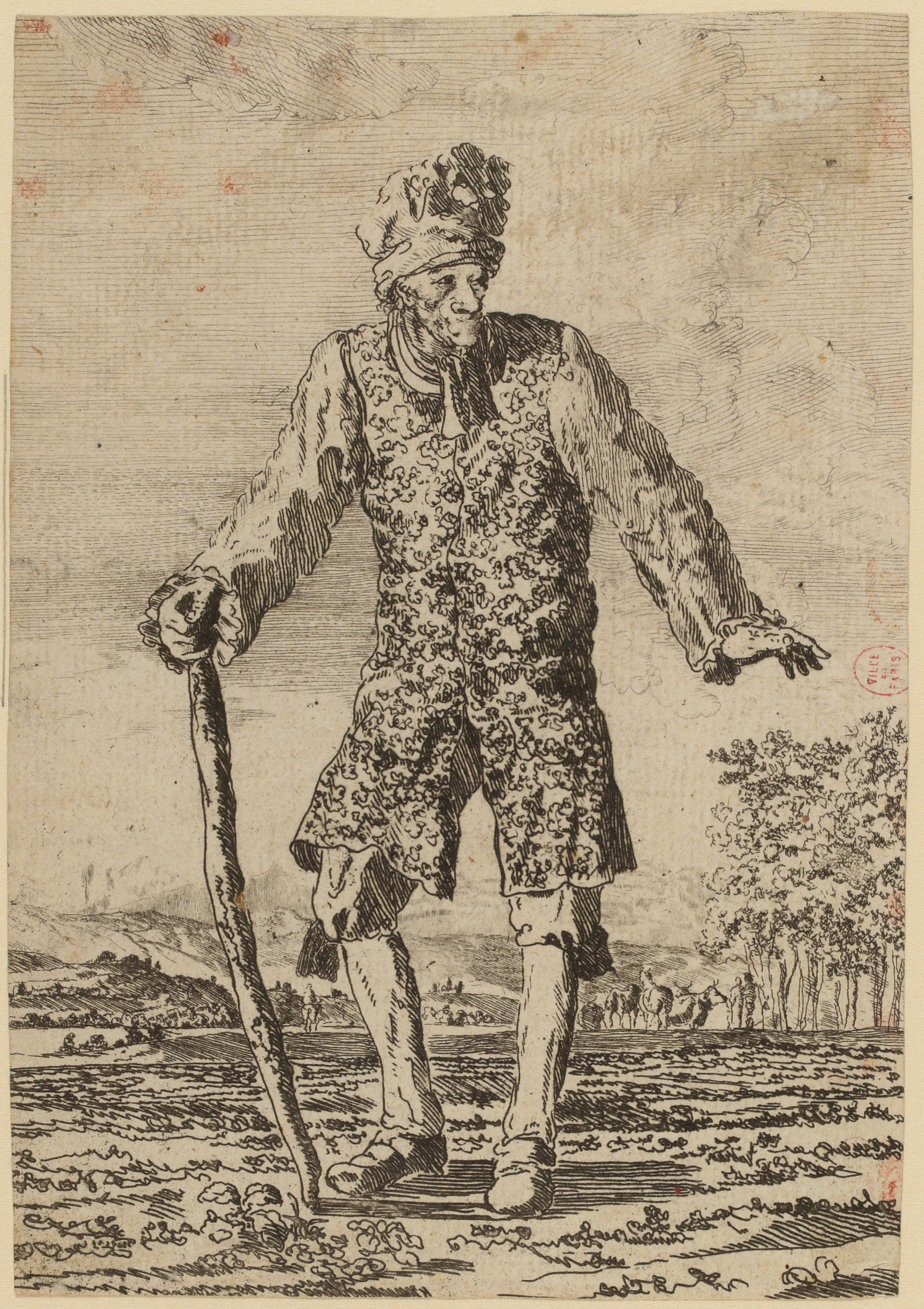 Anonyme, Portrait de Voltaire en pied