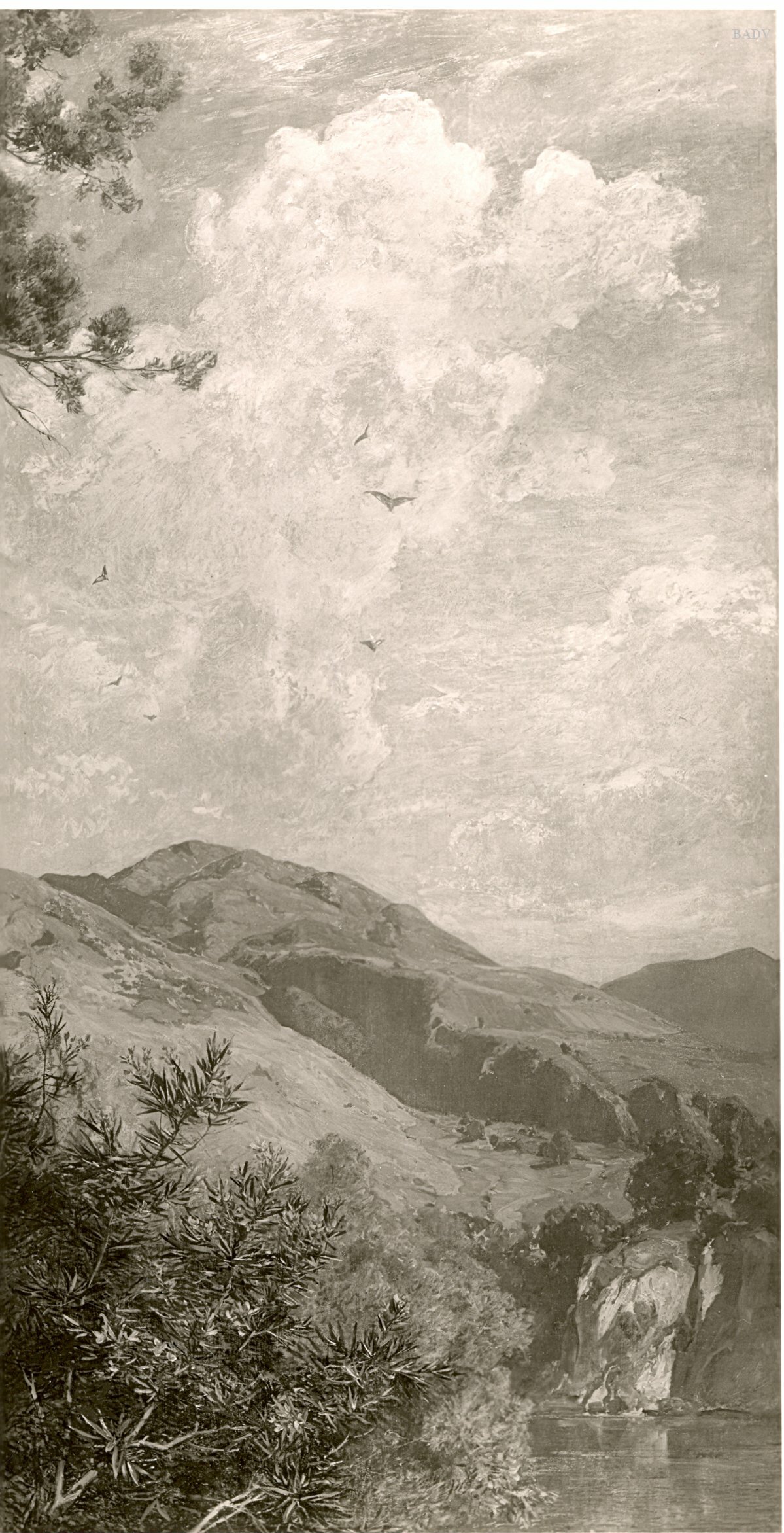 Gustav Schönleber, Vorgebirge mit blühenden Oleander