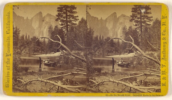 Edward and Henry T. Anthony & Co., On the Merced River. Cathedral Rocks in the distance.