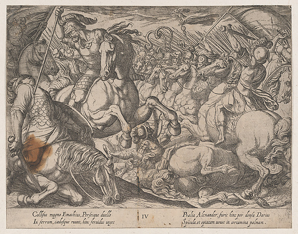 Antonio Tempesta, Plate 4: Alexander Battling the Persians, from "The Deeds of Alexander the Great"
