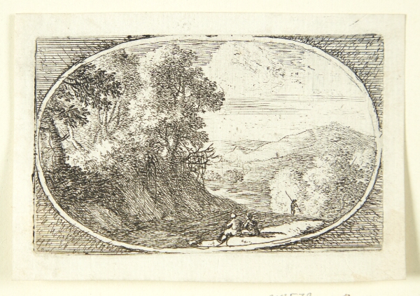 Herman van Swanevelt, To figurer siddende ved en landevej