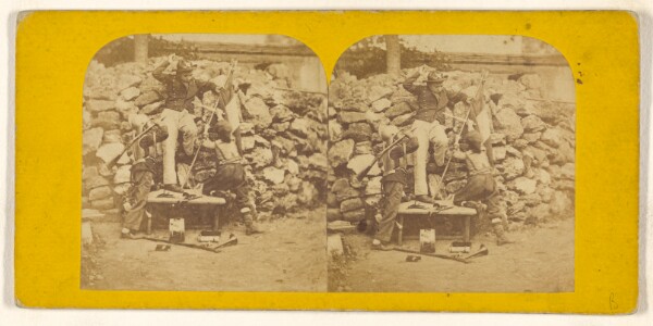 Unknown, [Children playing war]