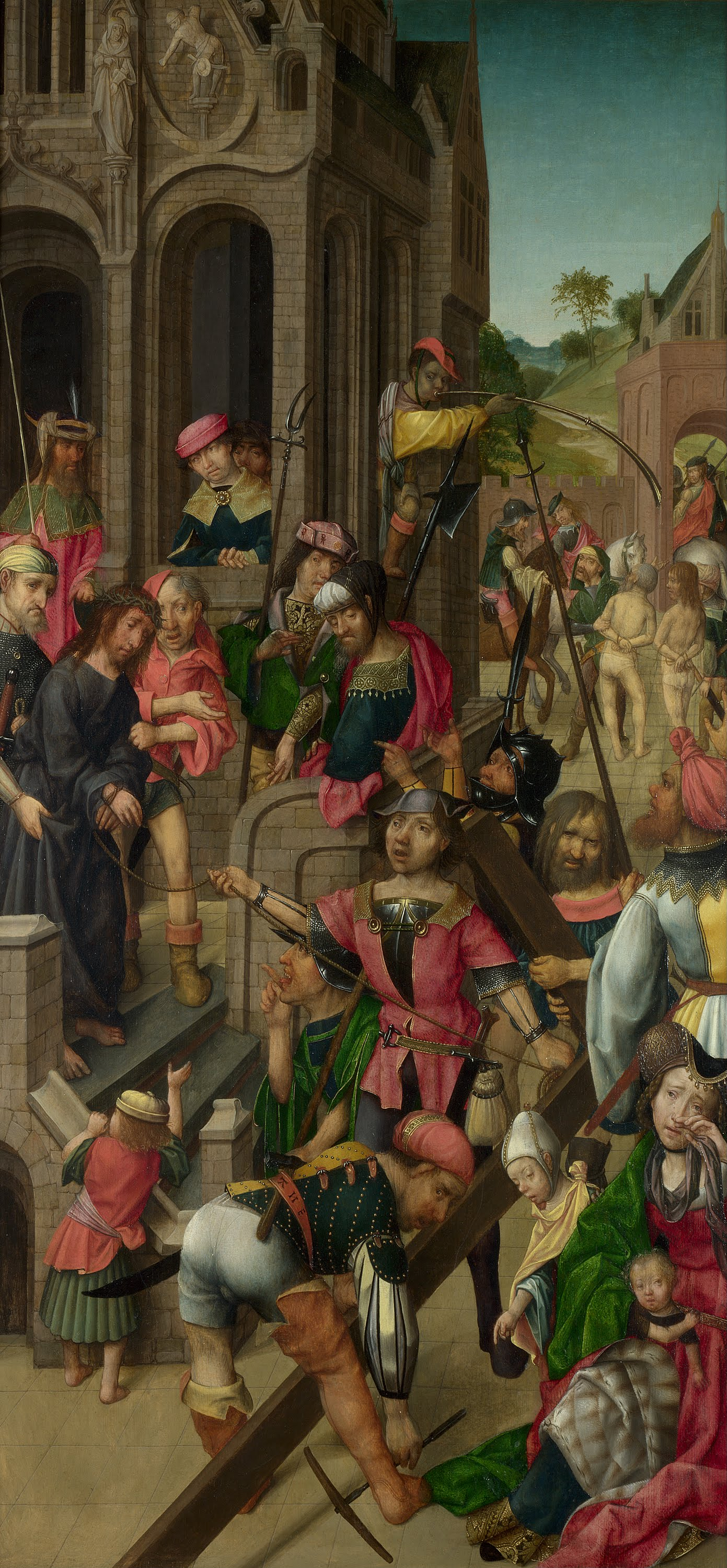 Master of Delft, Christ presented to the People: Left Hand Panel
