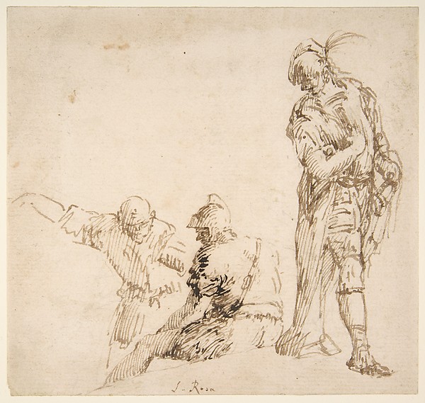Salvator Rosa, Figure studies: seated and standing men