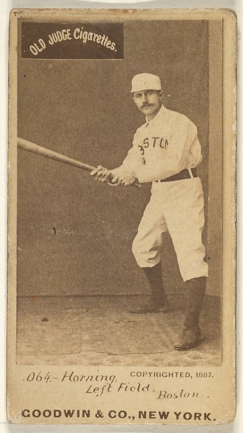 Goodwin & Company, Horning, Left Field, Boston, from the Old Judge series (N172) for Old Judge Cigarettes