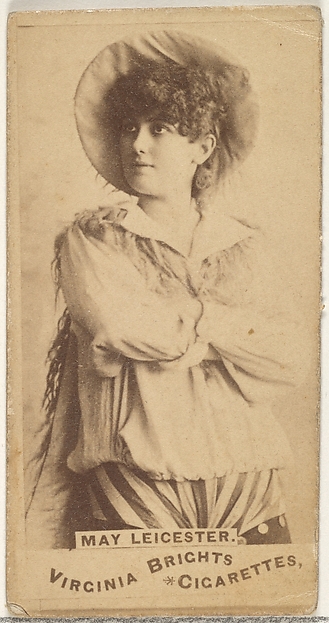 Allen & Ginter, May Leicester, from the Actors and Actresses series (N45, Type 1) for Virginia Brights Cigarettes