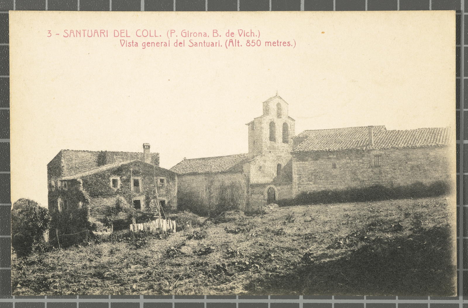 Josep Ximeno Planas, 3 - Shrine of the Coll. (P. Girona. B. of Vich.) General view of the Shrine. (Tall. 850 metres.)