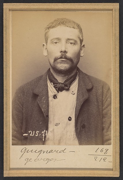 Alphonse Bertillon, Guignard. Georges, Auguste. 36 ans, né le 1/1/58 à Neuilly (Seine). Plombier. Anarchiste. 15/3/94.