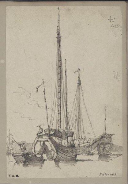 George Chinnery, Two junks and a Tanka boat