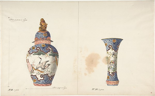 Anonymous, French, 18th century, Design for Two Vases