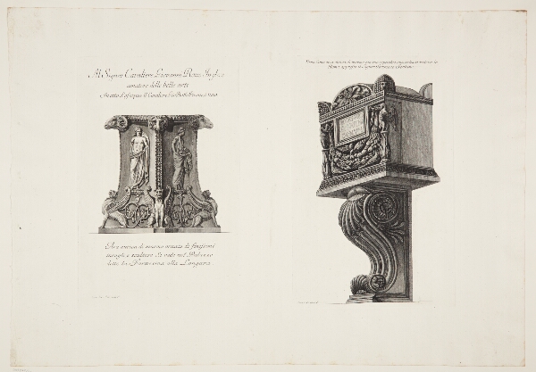 Giovanni Battista Piranesi, Marmoralter udsmykket med vædderhoveder og kimærer, samt en urne understøttet af en konsol