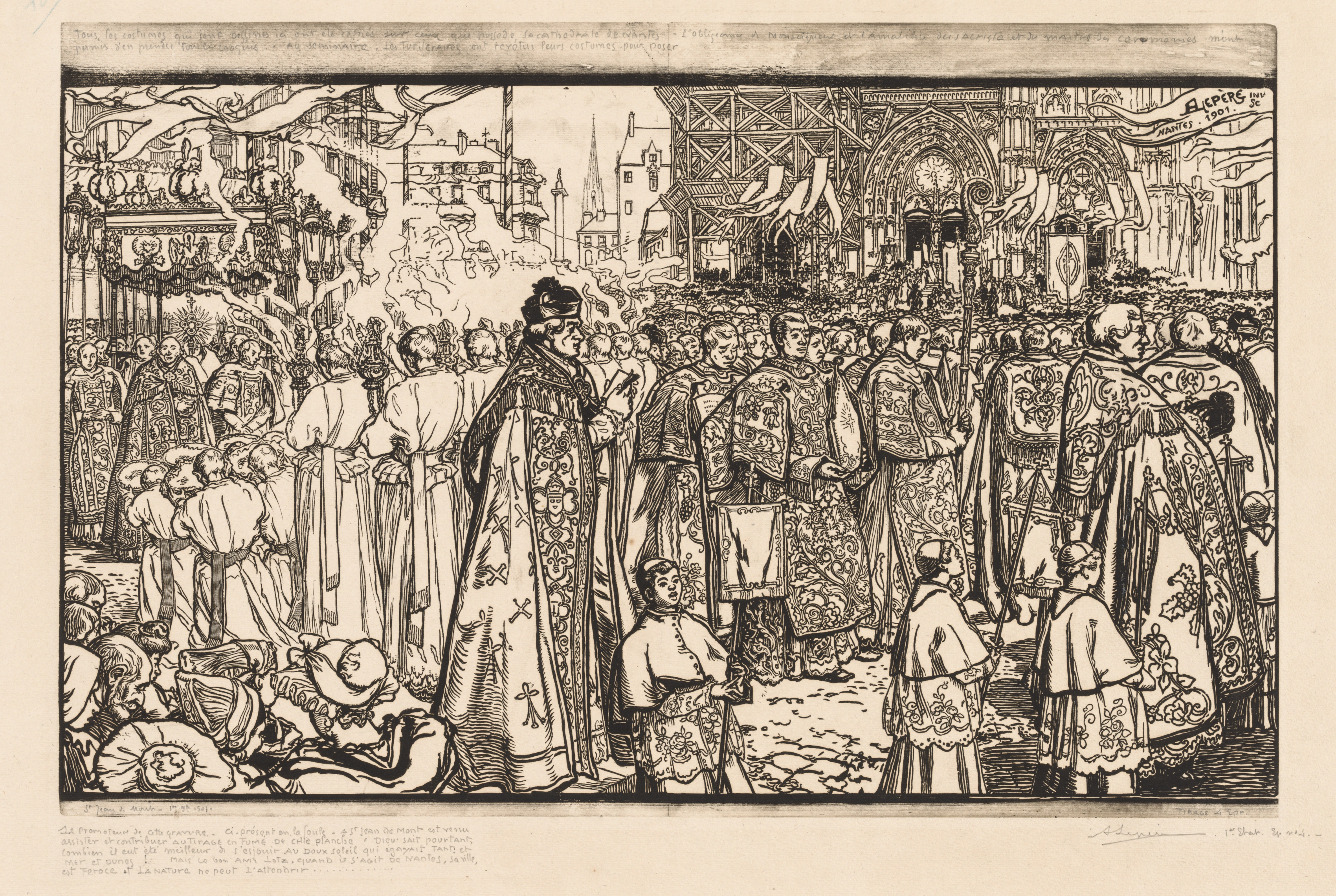 Auguste Louis Lepère, La Procession de la Fête-Dieu à Nantes