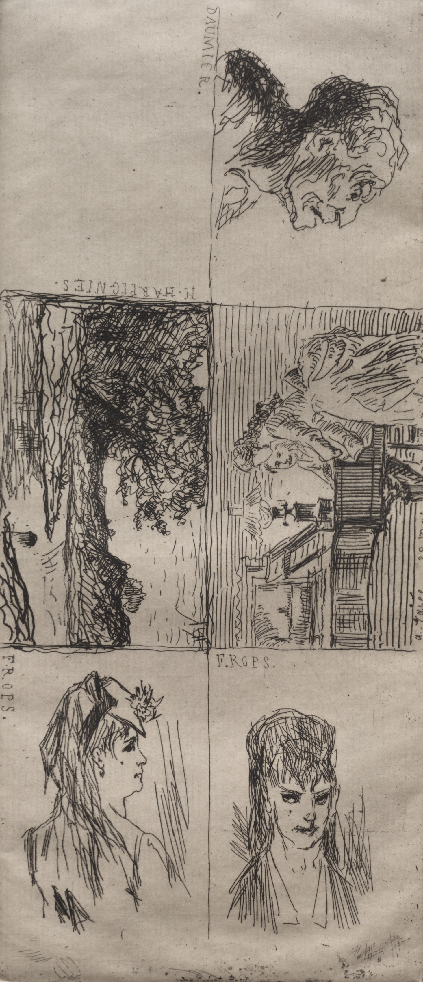 Honoré Daumier, Five Studies