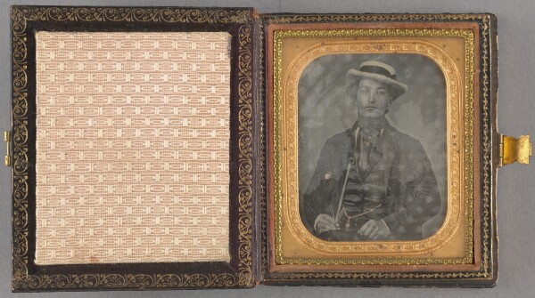 Unknown, [Portrait of a Seated Man in Hat]