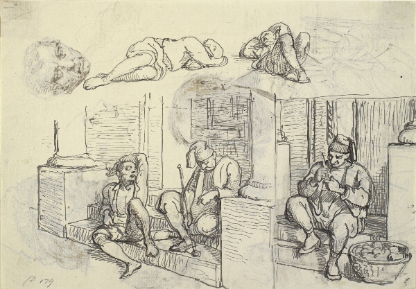 Wilhelm Marstrand, Studier af tyrk og lazzaron på en trappe