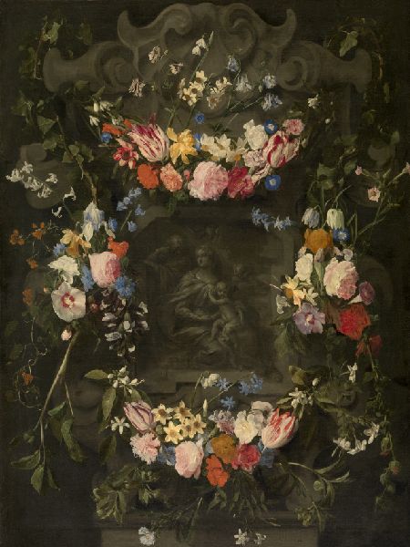 Jacob Denys, The Holy Family Surrounded by a Garland of Flowers
