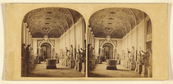London Stereoscopic and Photographic Company, The Gallery of Statues in the Vatican. Rome.
