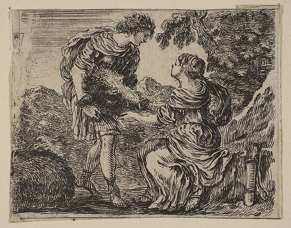 Stefano della Bella, Meleager and Atalanta, from 'Game of Mythology' (Jeu de la Mythologie)