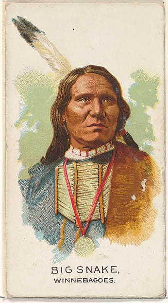 Allen & Ginter, Big Snake, Winnebagoes, from the American Indian Chiefs series (N2) for Allen & Ginter Cigarettes Brands