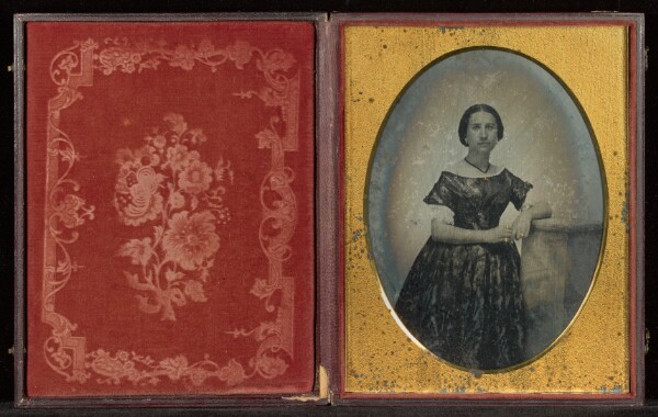 Unknown, [Portrait of a Woman Leaning on a Column]