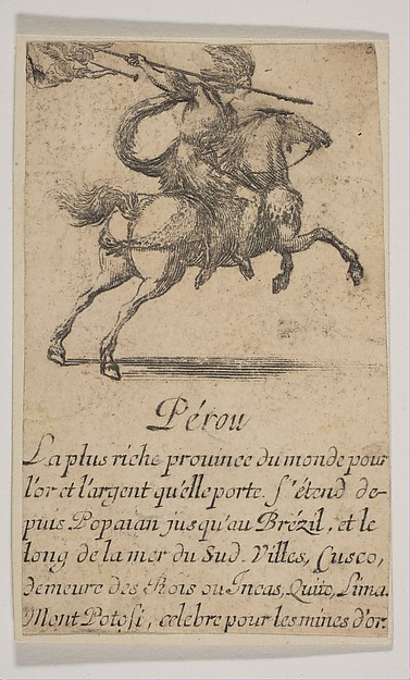 Stefano della Bella, Pérou, from the playing cards "Jeu de la Géographie"