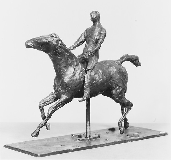Edgar Degas, Horse with Jockey; Horse Galloping, Turning the Head to the Right, the Feet Not Touching the Ground