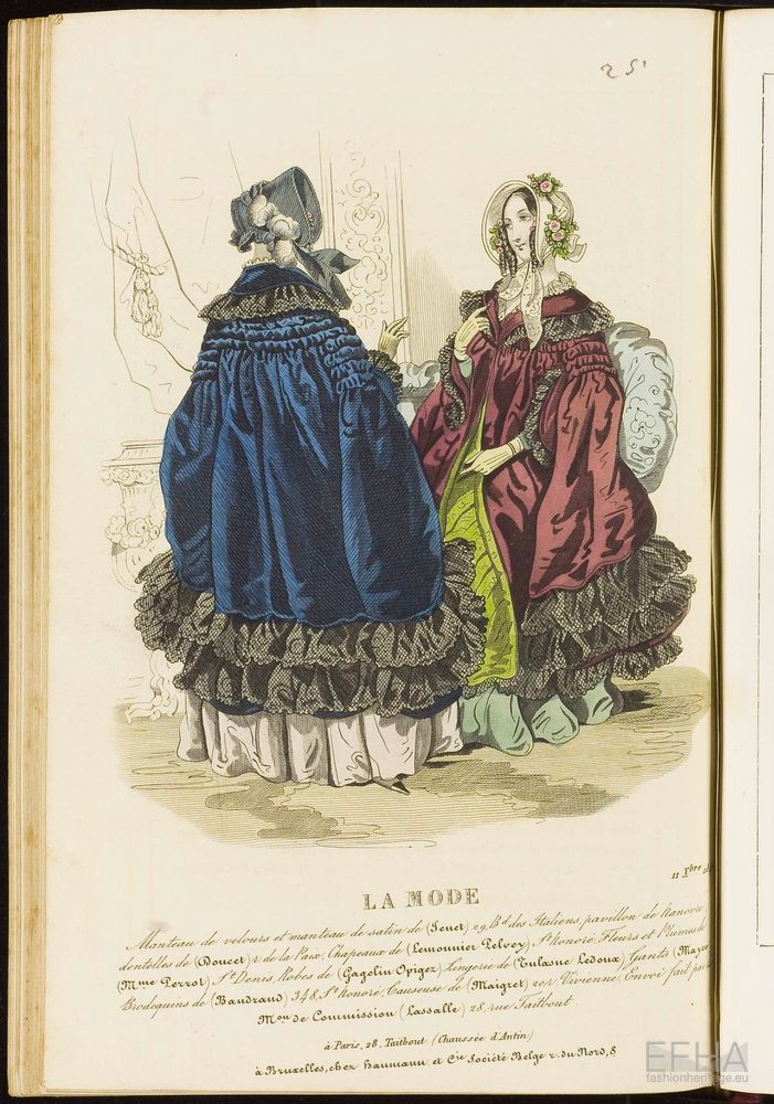 Unknown artist, Modeprent (in kleur) uit 'La mode : album des salons' 1841-07-12
