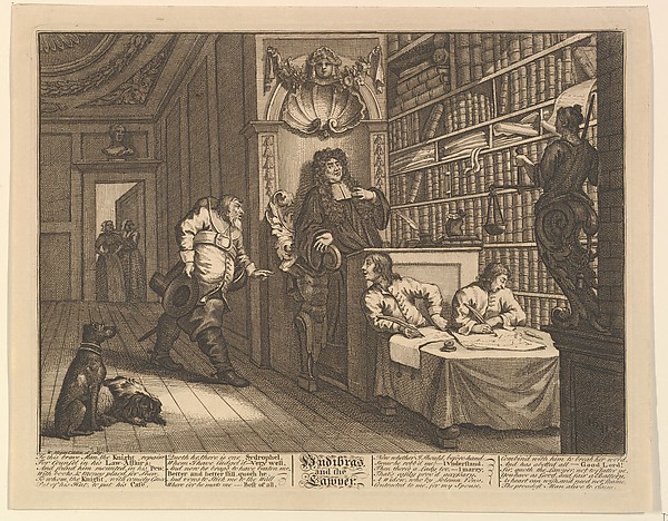 William Hogarth, Hudibras and the Lawyer (Twelve Large Illustrations for Samuel Butler's Hudibras, Plate 12)