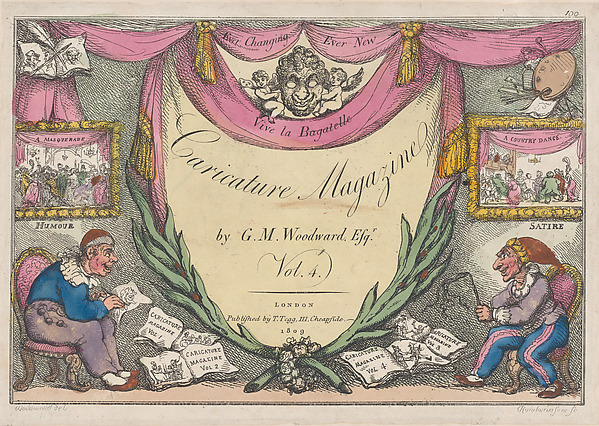 Thomas Rowlandson, Title Page, The Caricature Magazine by G. M. Woodward, Vol. 4