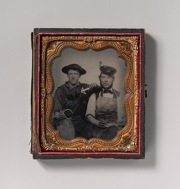 Unknown, [Two Seated Men with Calipers, T-Square, and Compass]