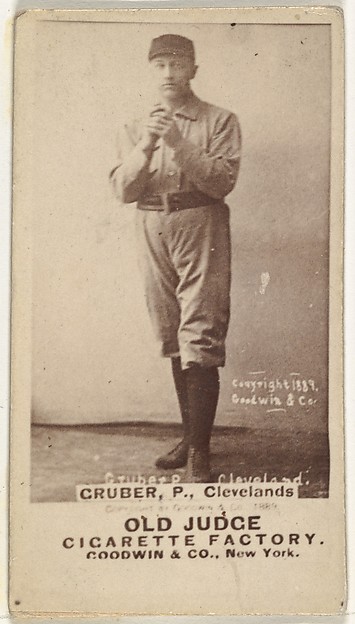Goodwin & Company, Henry Gruber, Pitcher, Cleveland, from the Old Judge series (N172) for Old Judge Cigarettes
