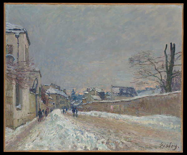 Alfred Sisley, Rue Eugène Moussoir at Moret: Winter