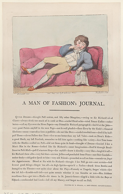 Thomas Rowlandson, A Man of Fashion's Journal