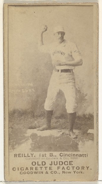 Goodwin & Company, John Good "Long John" Reilly, 1st Base, Cincinnati, from the Old Judge series (N172) for Old Judge Cigarettes