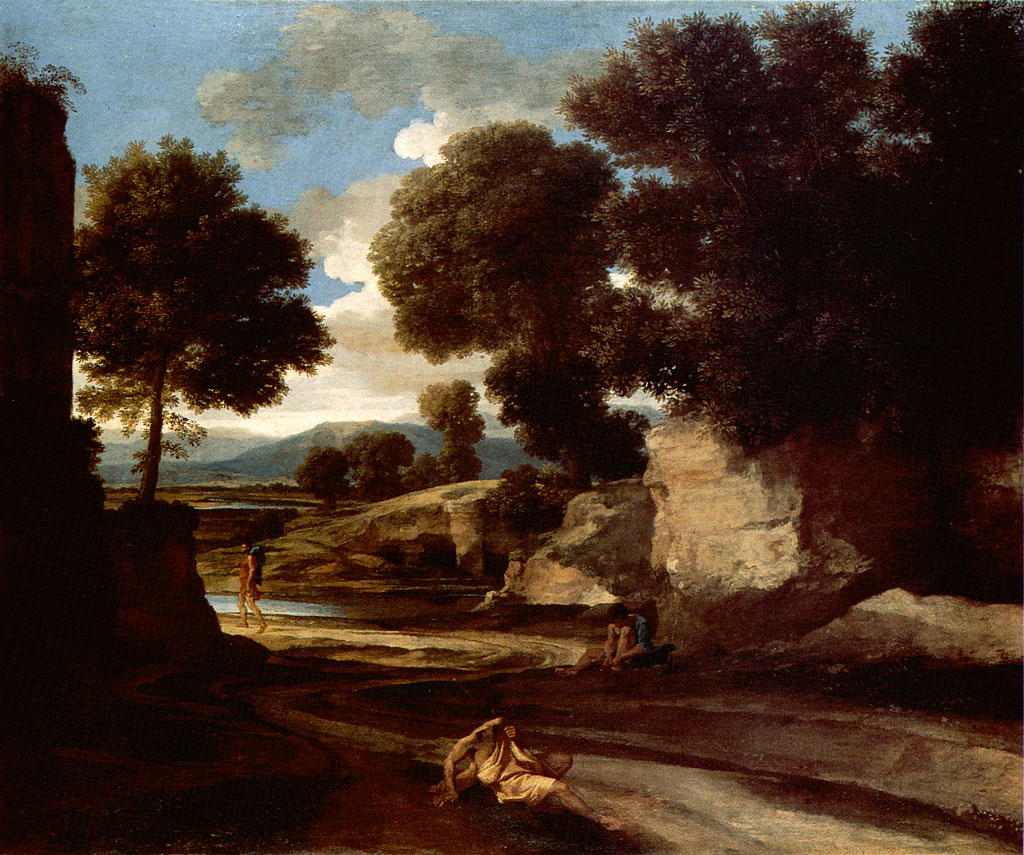 Nicolas Poussin, Landscape with Travellers Resting