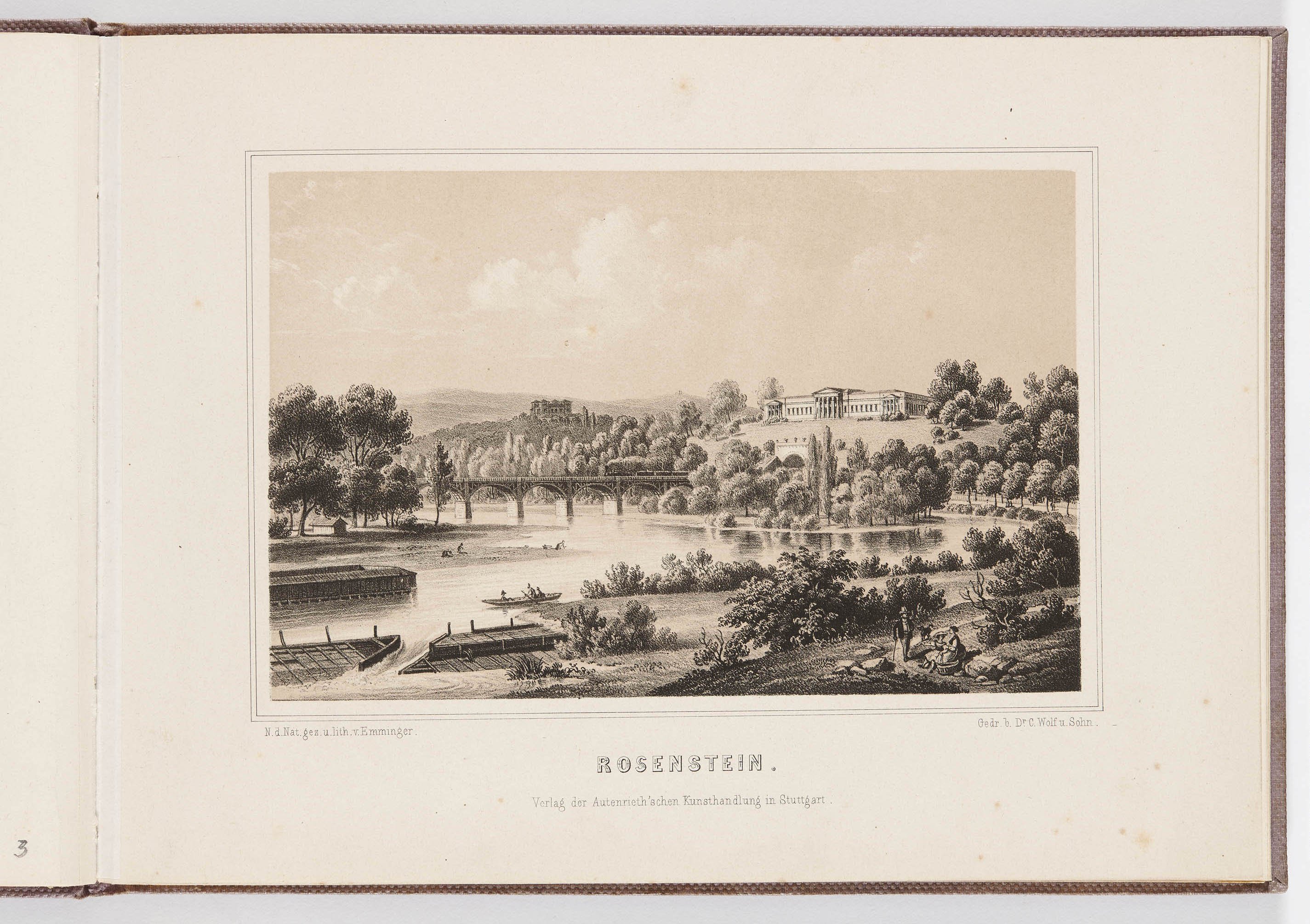 Eberhard Emminger, "Album von Stuttgart", Blatt 4: "Rosenstein."