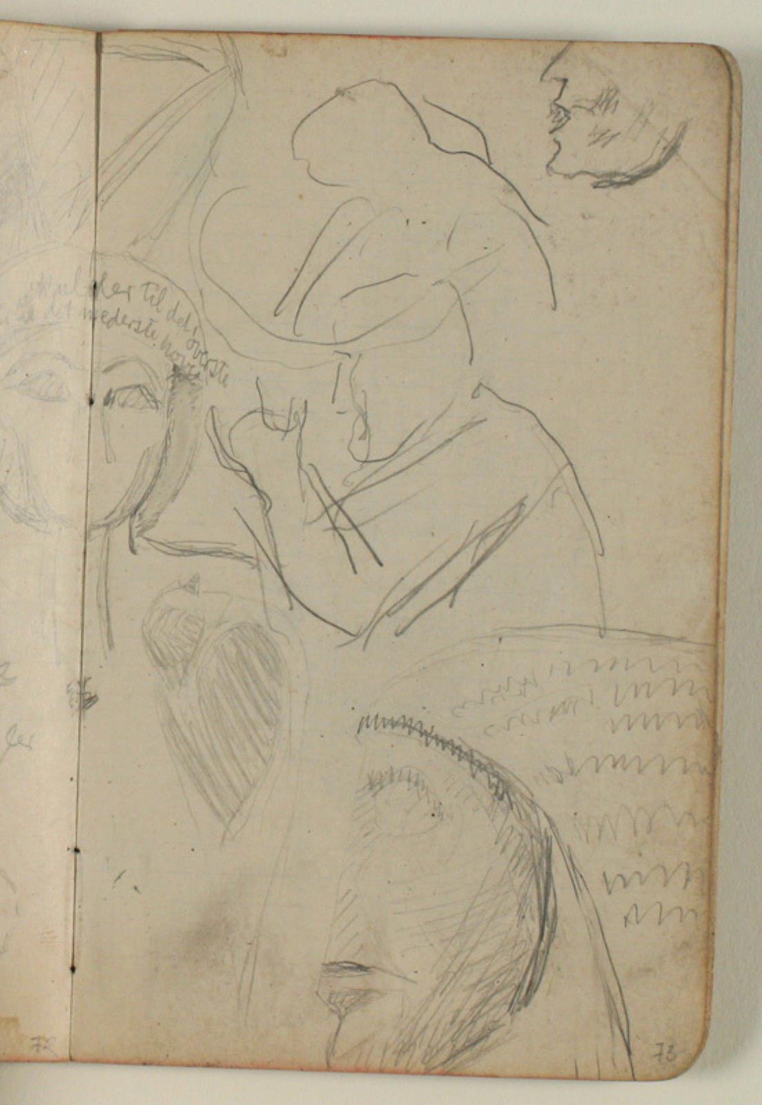 Niels Larsen Stevns, Studier af ægyptiske statuehoveder og blomster med farveangivelser