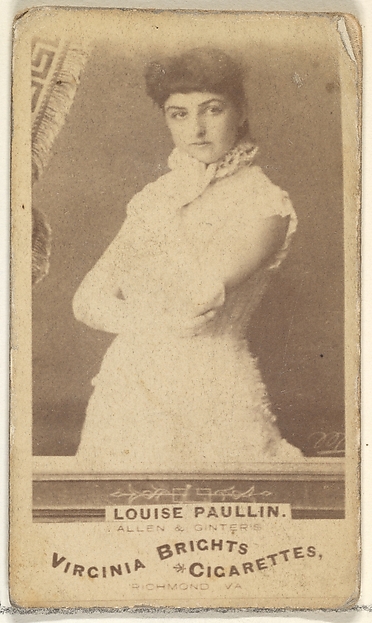 Allen & Ginter, Louise Paullin, from the Actors and Actresses series (N45, Type 1) for Virginia Brights Cigarettes