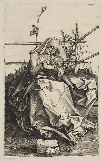 Albrecht Dürer, Virgin and Child on a Grassy Bench