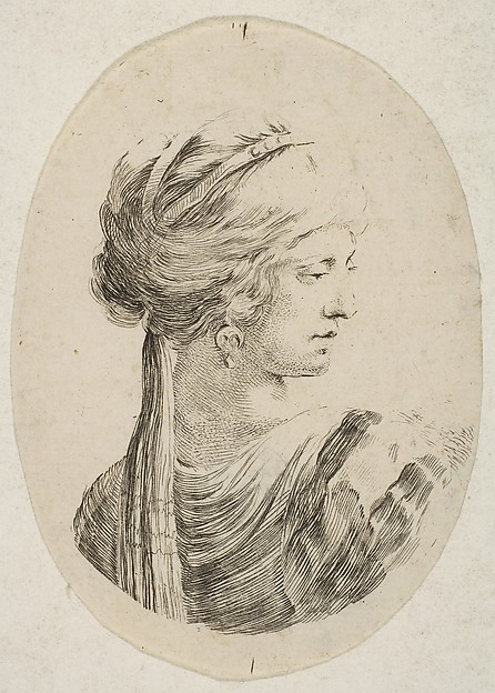Stefano della Bella, Sultana wearing a turban, in profile to the right, from 'Several heads in the Persian style' (Plusieurs têtes coiffées à la persienne)