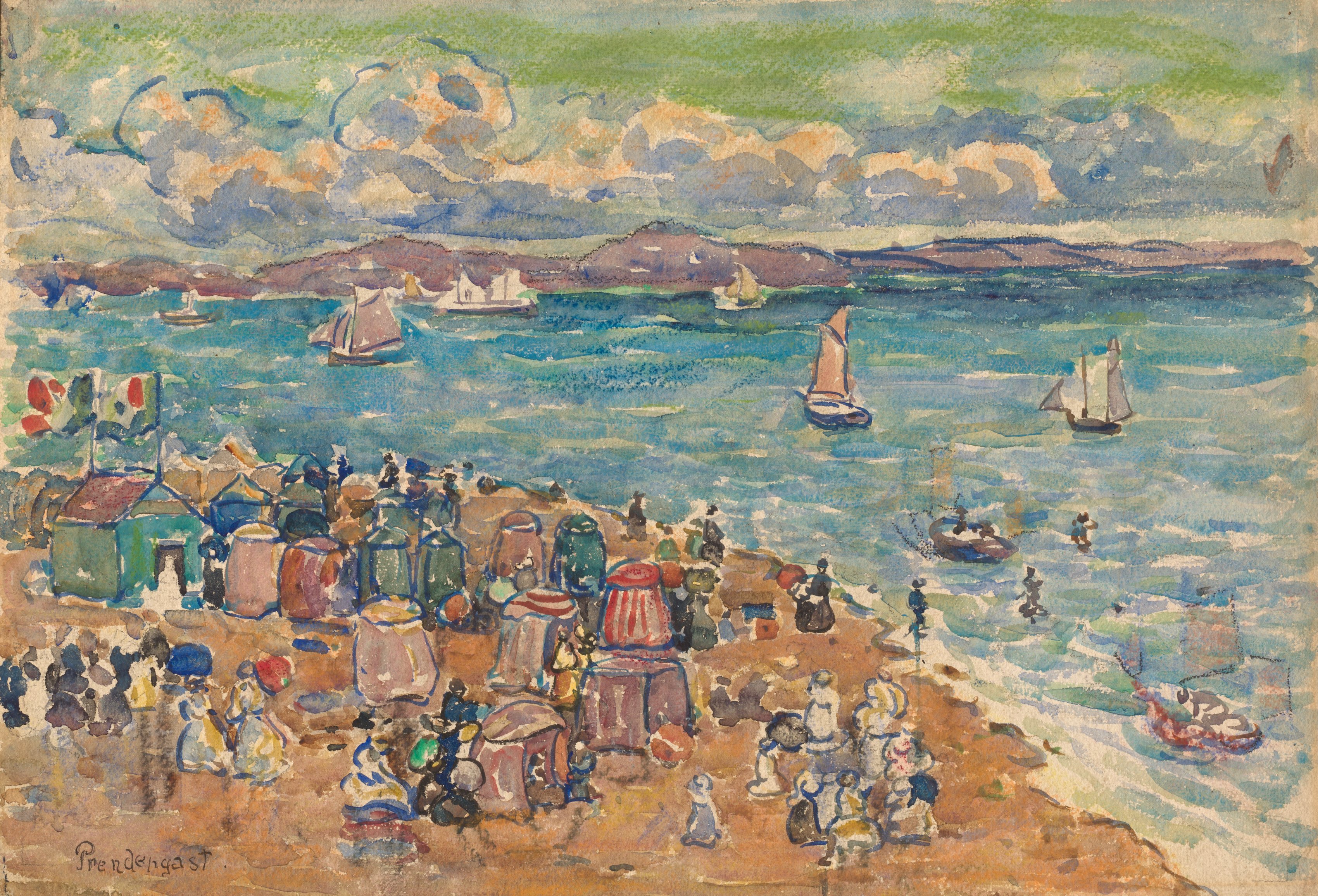 Maurice Prendergast, Beach Scene, St. Malo
