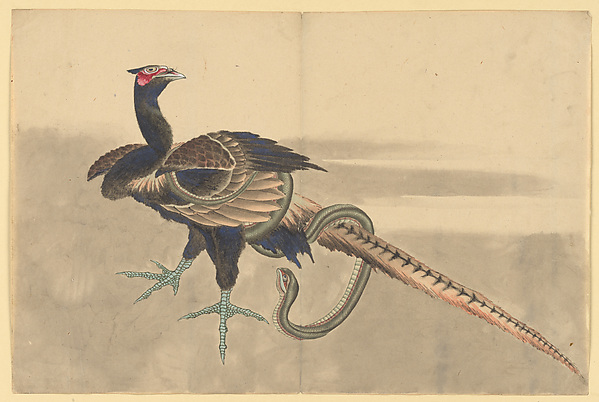 Katsushika Hokusai, Pheasant and Snake