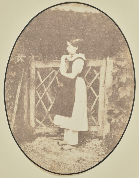 Hippolyte Bayard, [Portrait of Georgina Benoist (?) at the Gate]